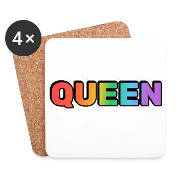 QUEEN RAINBOW  - Coasters (set of 4) - white - Front