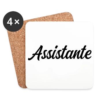 Assistante Polyvalente Secrétaire Bureau Professio - Dessous de verre (lot de 4) - blanc - Devant