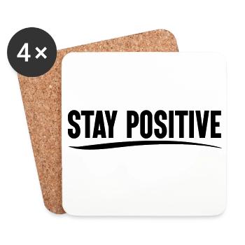 Restez positif - Dessous de verre (lot de 4) - blanc - Devant