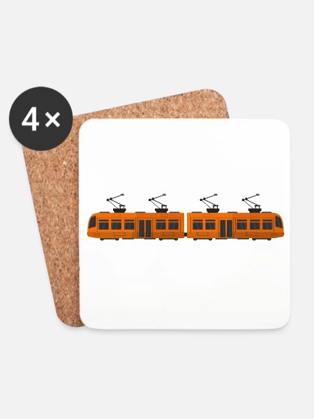 Straßenbahn - Untersetzer (4er-Set) - Weiß