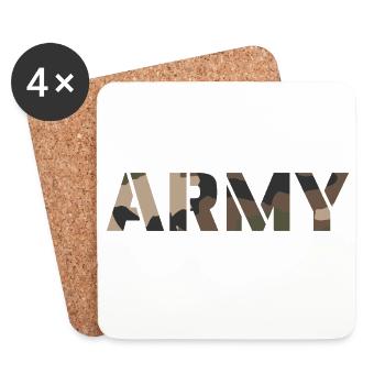 Modèle de camouflage de l’ARMÉE France - Dessous de verre (lot de 4) - blanc - Devant
