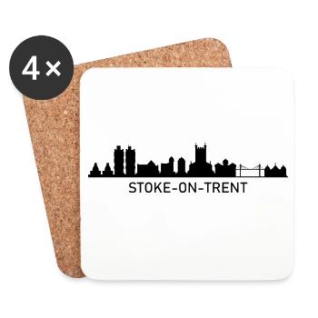 Skyline von Stoke - Untersetzer (4er-Set) - Weiß - Vorne