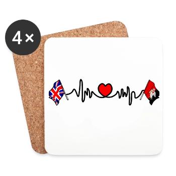 Buckinghamshire & Great Britain Heartbeat - Coasters (set of 4) - white - Front