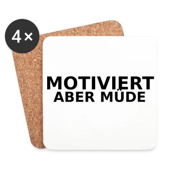 Motivated but tired - Coasters (set of 4) - white - Front