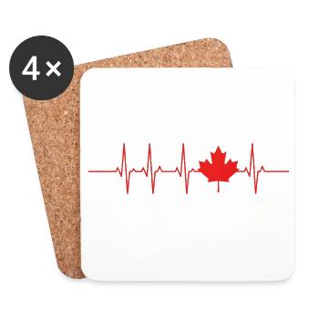 Herzschlag Maple Leaf Feel the Heartbeat - Untersetzer (4er-Set) - Weiß - Vorne