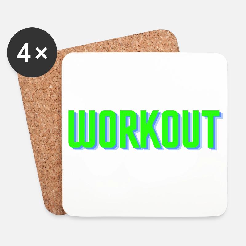 Workout Quote Minimalist - Untersetzer (4er-Set) - Weiß