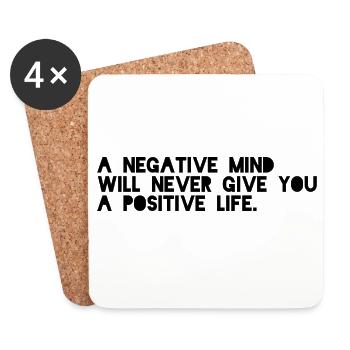 Dicton motivationnel anglais - Dessous de verre (lot de 4) - blanc - Devant