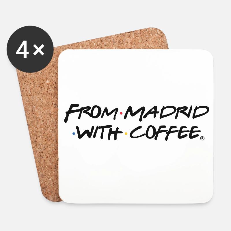 LIEBE ZUM KAFFEE IN MADRID - Untersetzer (4er-Set) - Weiß
