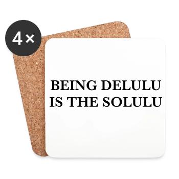 Être delulu est le solulu noir - Dessous de verre (lot de 4) - blanc - Devant