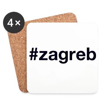 Zagreb Hrvatska Croatia Kroatien Hashtag - Untersetzer (4er-Set) - Weiß - Vorne