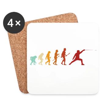Fencing Evolution Fencing Sports Funny Saying - Coasters (set of 4) - white - Front