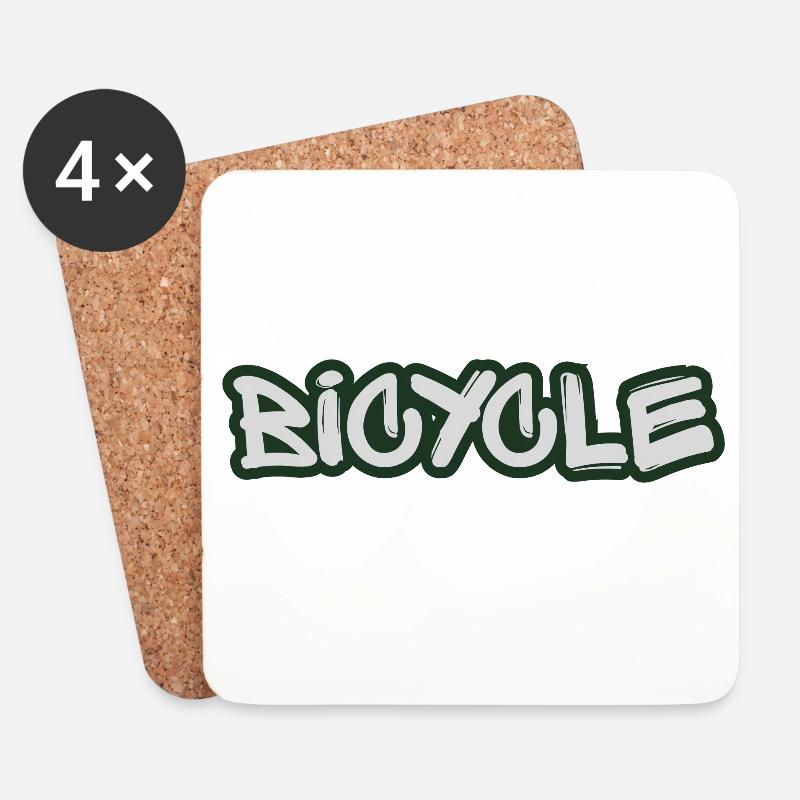 Urban Bicycle Graffiti Sticker Design - Untersetzer (4er-Set) - Weiß