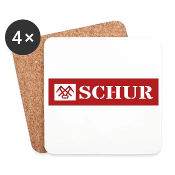 Schur gon Dach Gemorje im Siegerland Sejerlänner  - Untersetzer (4er-Set) - Weiß - Vorne