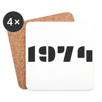 1974 - Dessous de verre (lot de 4) - blanc - Devant
