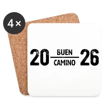 Buen Camino 2026 | Jakobsweg, Pilger, Santiago - Untersetzer (4er-Set) - Weiß - Vorne