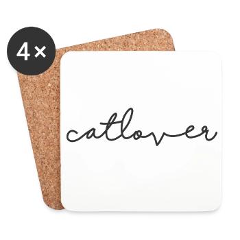 Catlover script - Untersetzer (4er-Set) - Weiß - Vorne