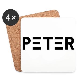 First name Peter - Coasters (set of 4) - white - Front