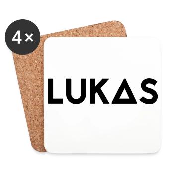 First name Lukas - Coasters (set of 4) - white - Front