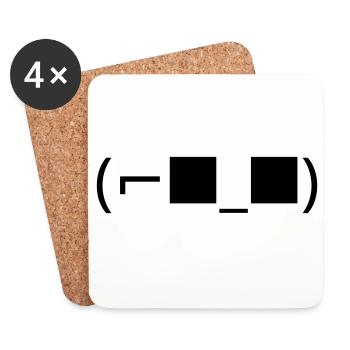 Sunglasses Emoticon (⌐■_■) Deal with it - Coasters (set of 4) - white - Front