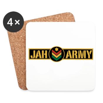 Jah Army Rastafari Rasta Reggae Roots - Coasters (set of 4) - white - Front