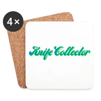 Knife Collector Gradient Script - Coasters (set of 4) - white - Front