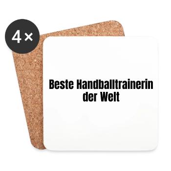 Beste Handballtrainerin der Welt Verein Geschenk - Untersetzer (4er-Set) - Weiß - Vorne