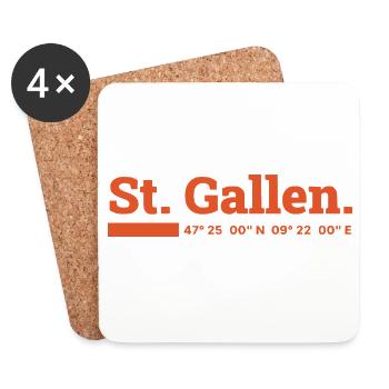 St Gallen Koordinaten - Untersetzer (4er-Set) - Weiß - Vorne