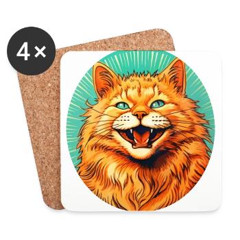Funny kitty #cat - Coasters (set of 4) - white - Front