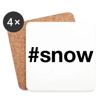 SNOW Hashtag schnee Wintersport - Untersetzer (4er-Set) - Weiß - Vorne