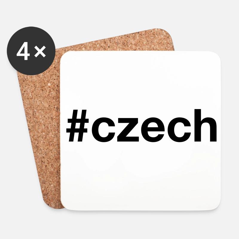 CZECH Hashtag Tschechien Tschechisch - Untersetzer (4er-Set) - Weiß