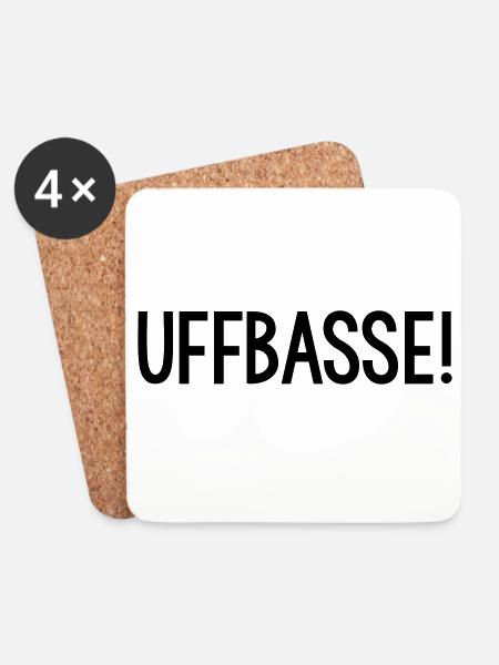 UFFBASSE Dialekt badisch - Untersetzer (4er-Set) - Weiß