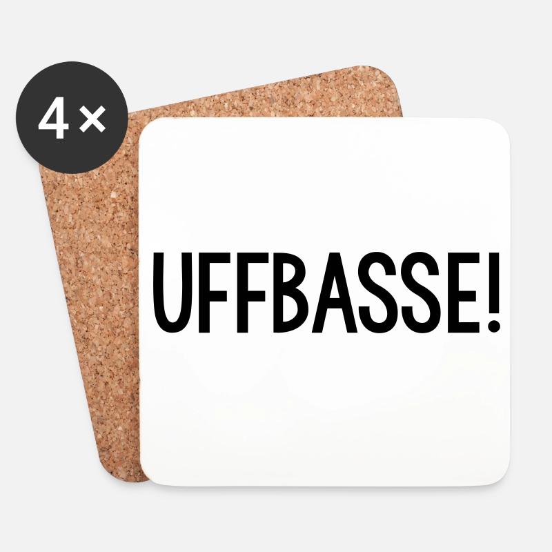 UFFBASSE Dialekt badisch - Untersetzer (4er-Set) - Weiß