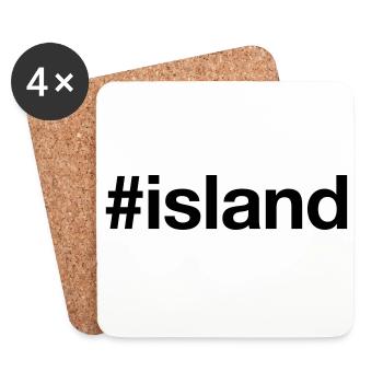ISLAND Iceland Hashtag - Coasters (set of 4) - white - Front
