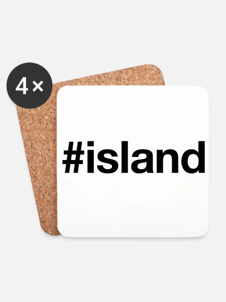 ISLAND Iceland Hashtag - Untersetzer (4er-Set) - Weiß