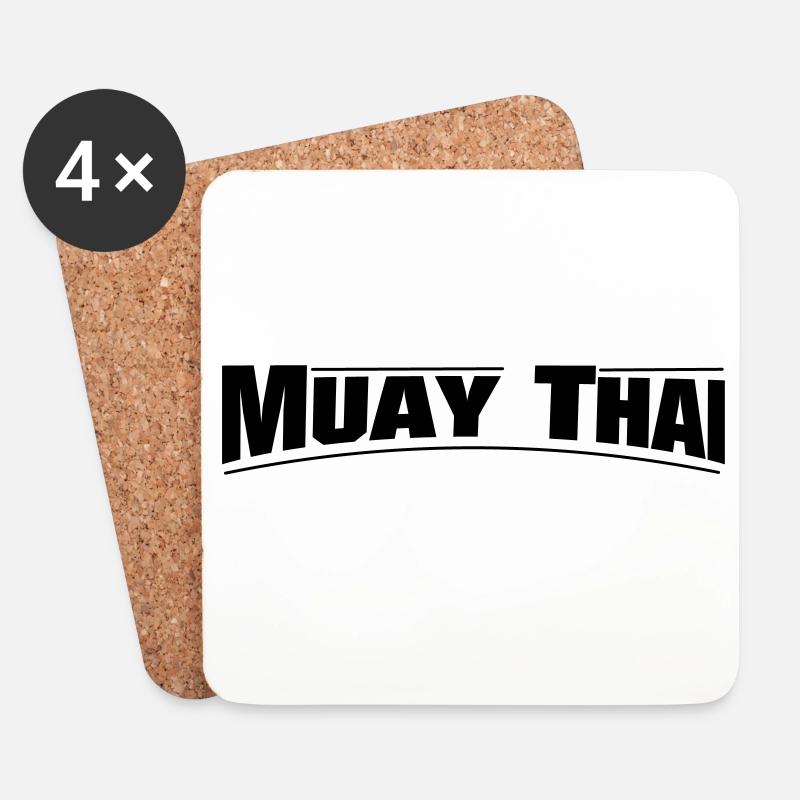 MUAY THAI - Untersetzer (4er-Set) - Weiß