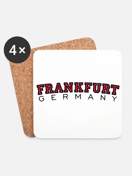 Frankfurt Germany (Rot) - Untersetzer (4er-Set) - Weiß