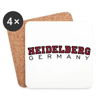 Heidelberg Germany Red/Black - Coasters (set of 4) - white - Front