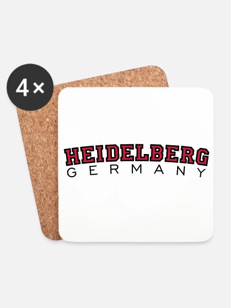 Heidelberg Germany Red/Black - Coasters (set of 4) - white