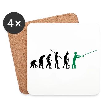 Choix de couleur libre de Fishing Evolution lors de l'impression - Dessous de verre (lot de 4) - blanc - Devant