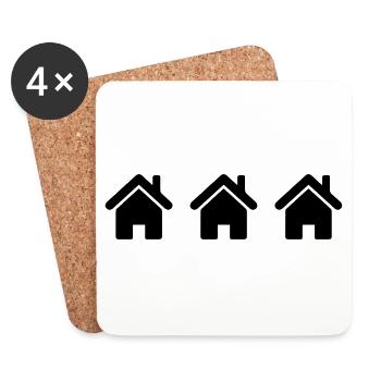 house icon symbol - Coasters (set of 4) - white - Front