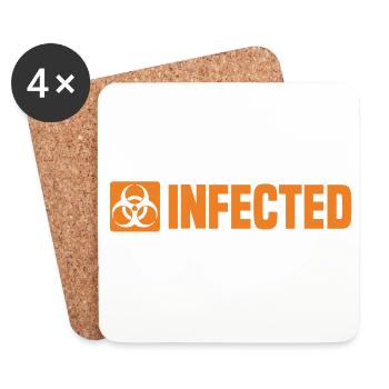 Infected Infiziert Biohazard - Untersetzer (4er-Set) - Weiß - Vorne