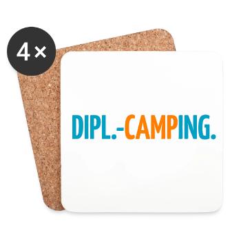 Dipl.-Ing. Camper Fan Experte Camping Wohnmobil - Untersetzer (4er-Set) - Weiß - Vorne