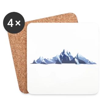 Berge | Gebirge - Untersetzer (4er-Set) - Weiß - Vorne
