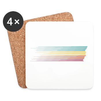 Rainbow Stripes Run Silhouette - Untersetzer (4er-Set) - Weiß - Vorne