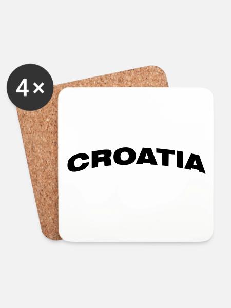 Kroatien - Untersetzer (4er-Set) - Weiß