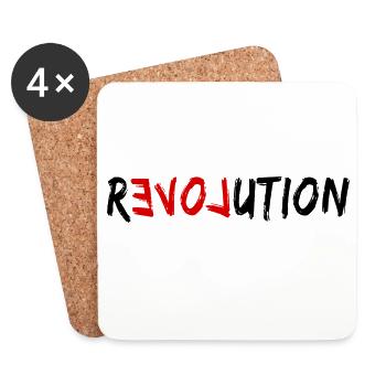Love Revolution - Untersetzer (4er-Set) - Weiß - Vorne