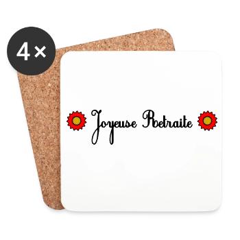 RETRAITE. BONNE RETRAITE. JOYEUSE RETRAITE - Dessous de verre (lot de 4) - blanc - Devant