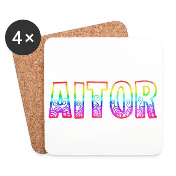 Aitor RS Arc-en-ciel - Dessous de verre (lot de 4) - blanc - Devant