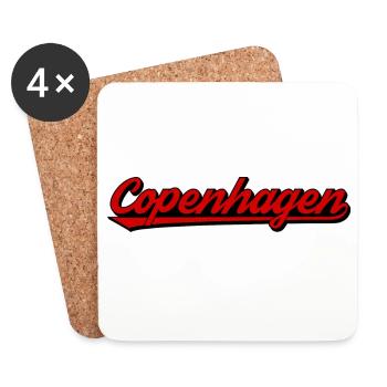 Copenhagen Schriftzug Retrorot - Untersetzer (4er-Set) - Weiß - Vorne