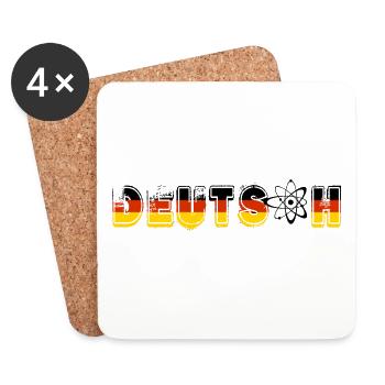 DEUTSCH Schriftzug | German - Untersetzer (4er-Set) - Weiß - Vorne